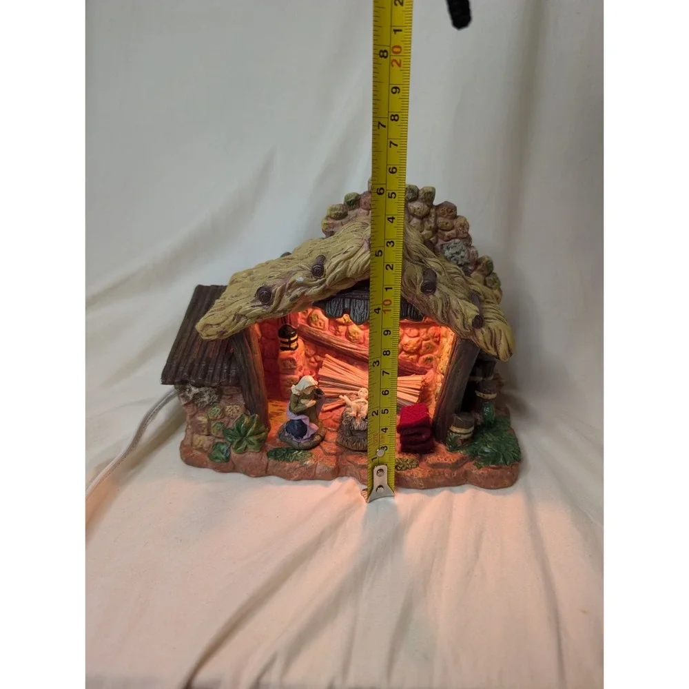 Nativity Lighted With Mary And Baby Jesus With Cord And Bulb With Foam Christmas